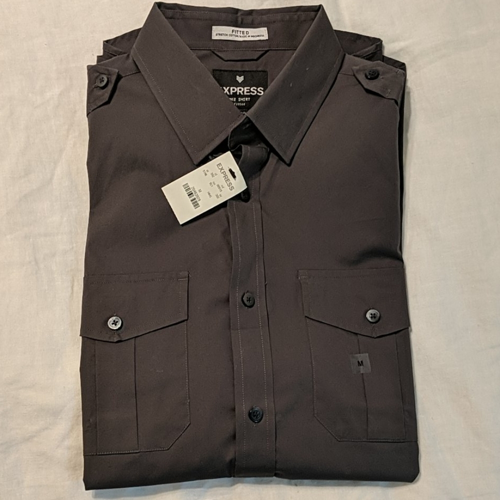 Express MK2 Fitted Shirt Gray M